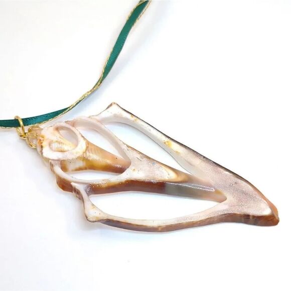 Seashell Conch Slice Glitter Sealed Gift Tag Handmade - Picture 8 of 12